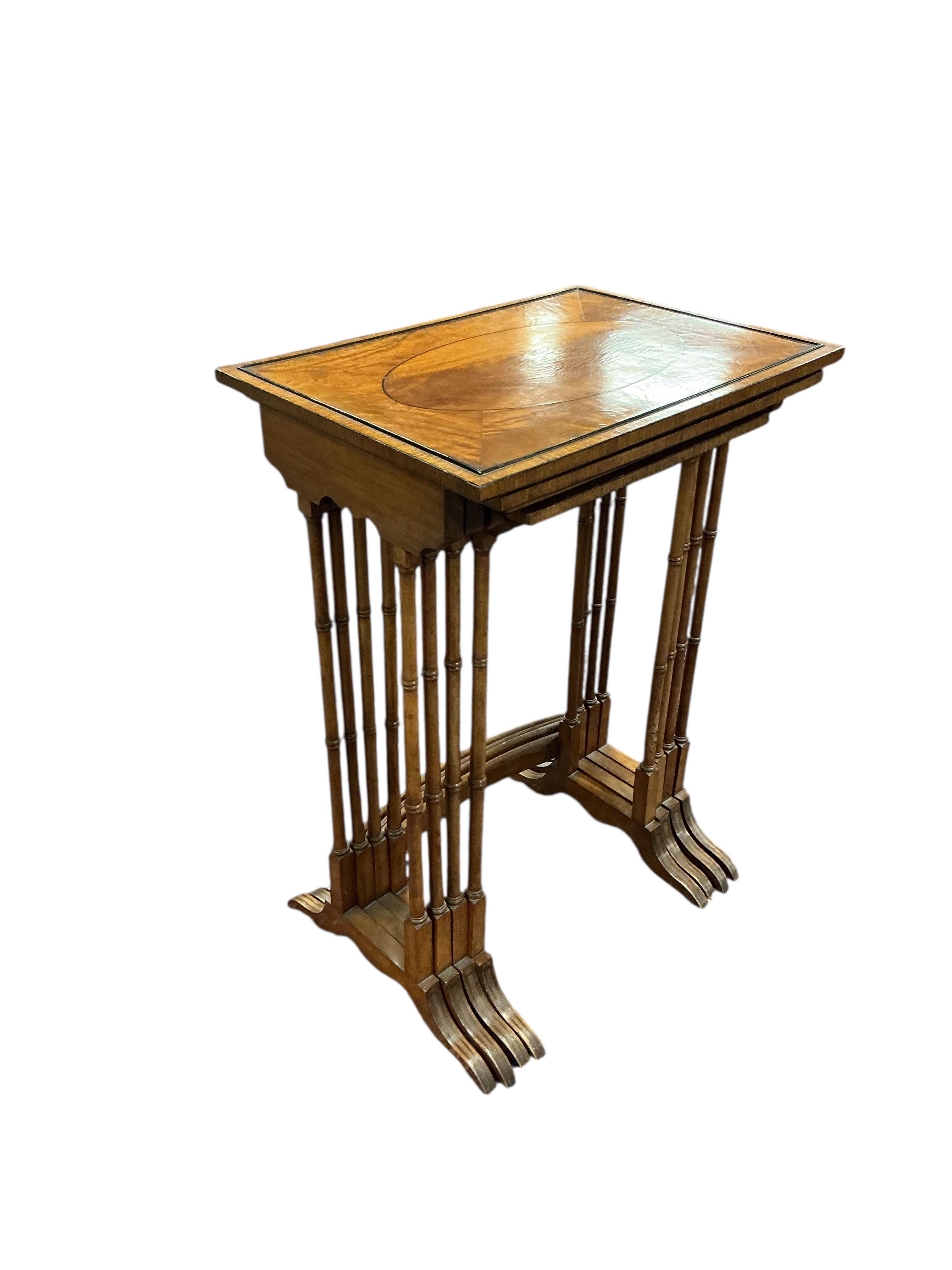 A quartetto of rectangular satinwood tables, width 49cm, depth 35cm, height 69cm